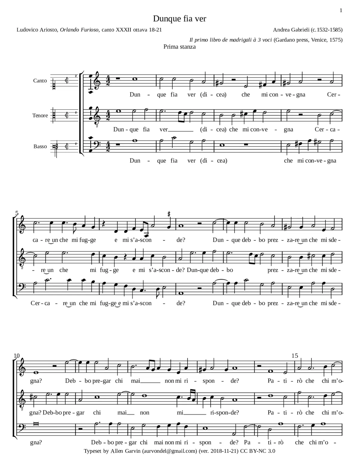 Dunque fia ver, dicea, che mi convegna - Page 1