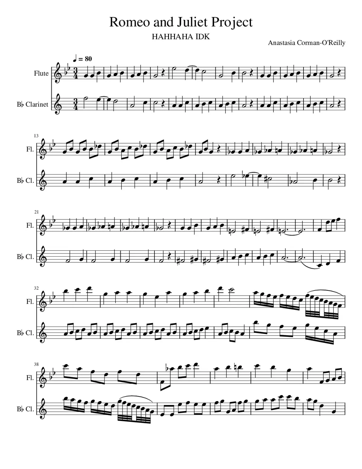 Romeo and Juliet Project - Page 1