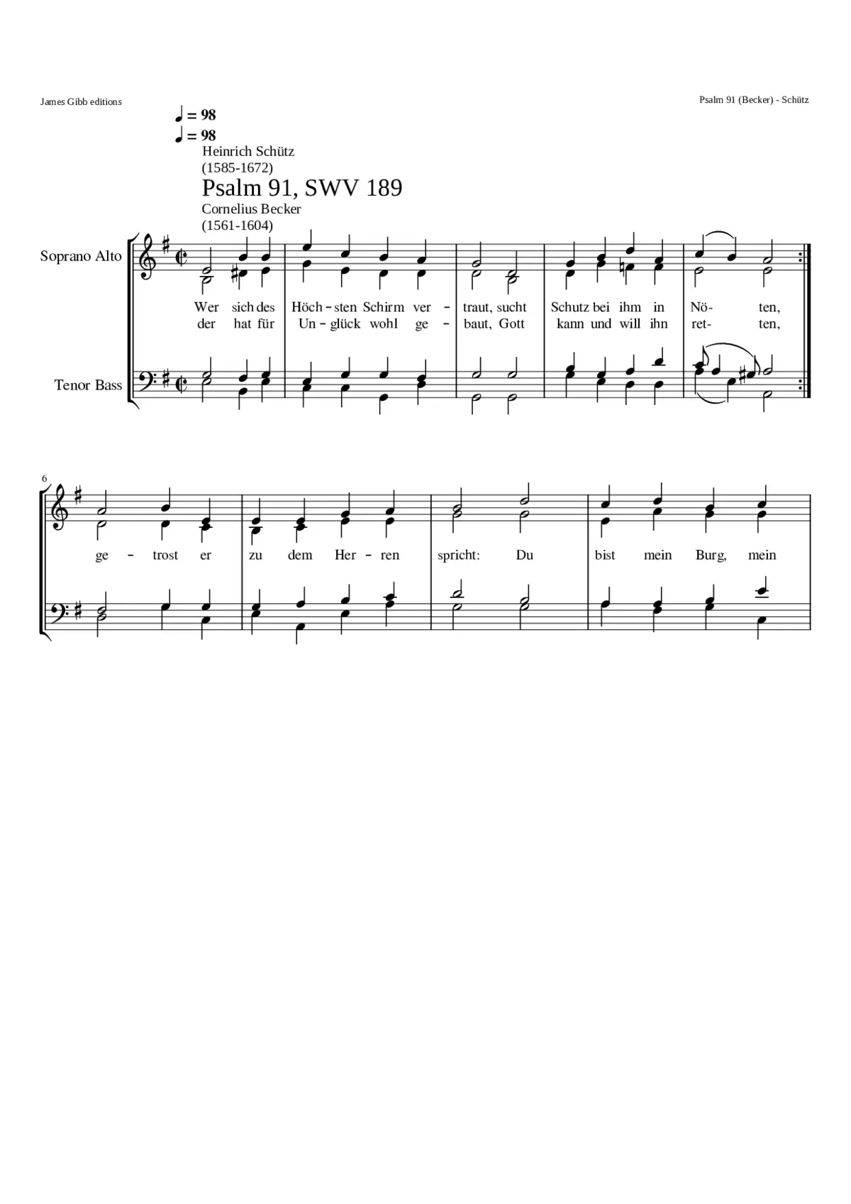 Wer sich des Höchsten Schirm vertraut SWV 189 - Page 1