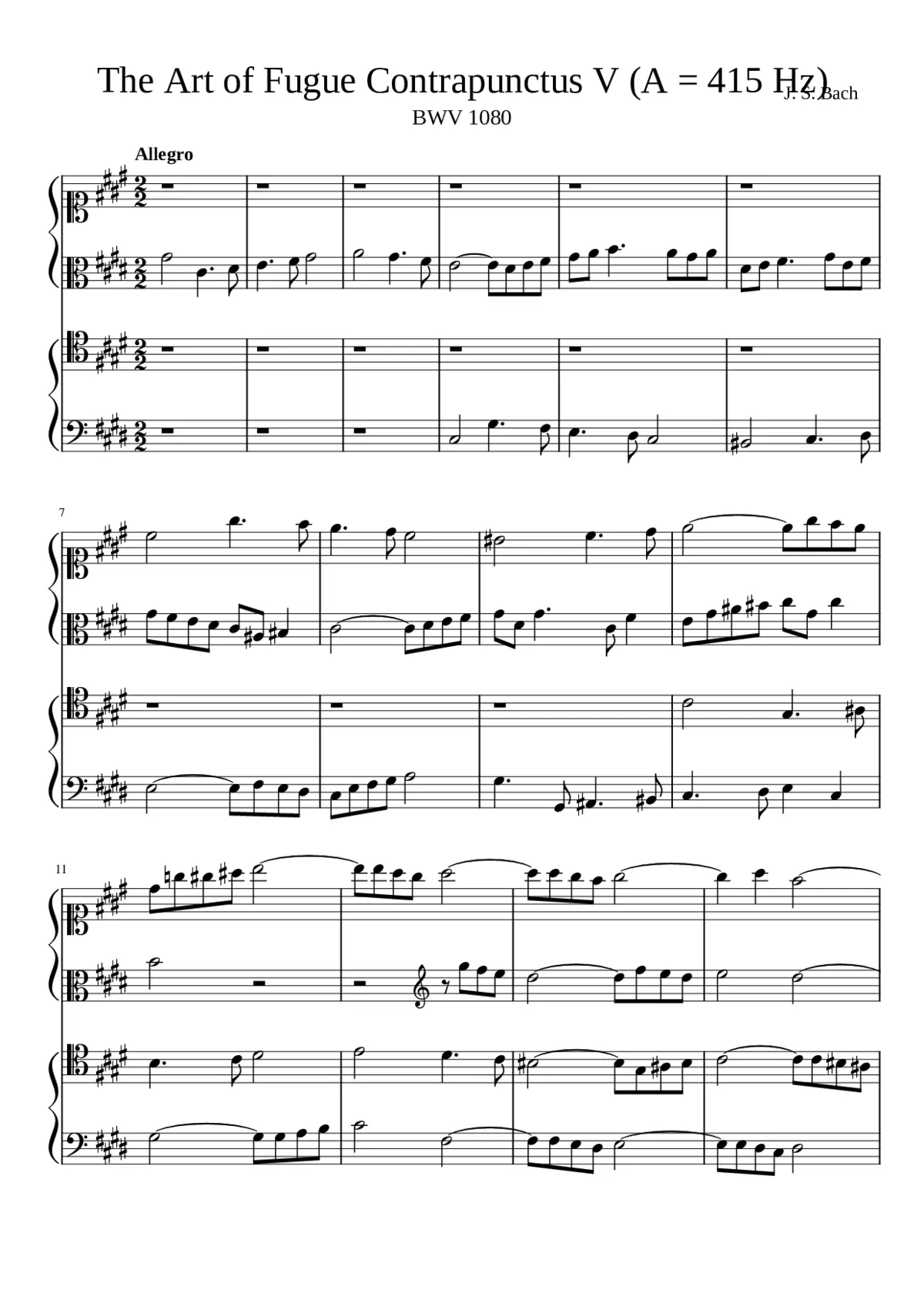 Die Kunst der Fuge BWV 1080 - Page 1