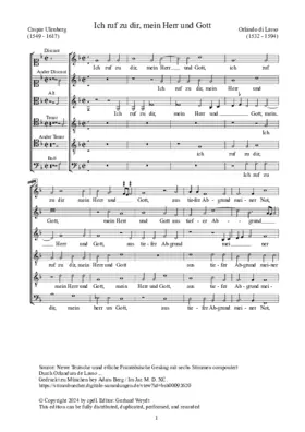 Ich ruf zu dir, mein Herr und Gott