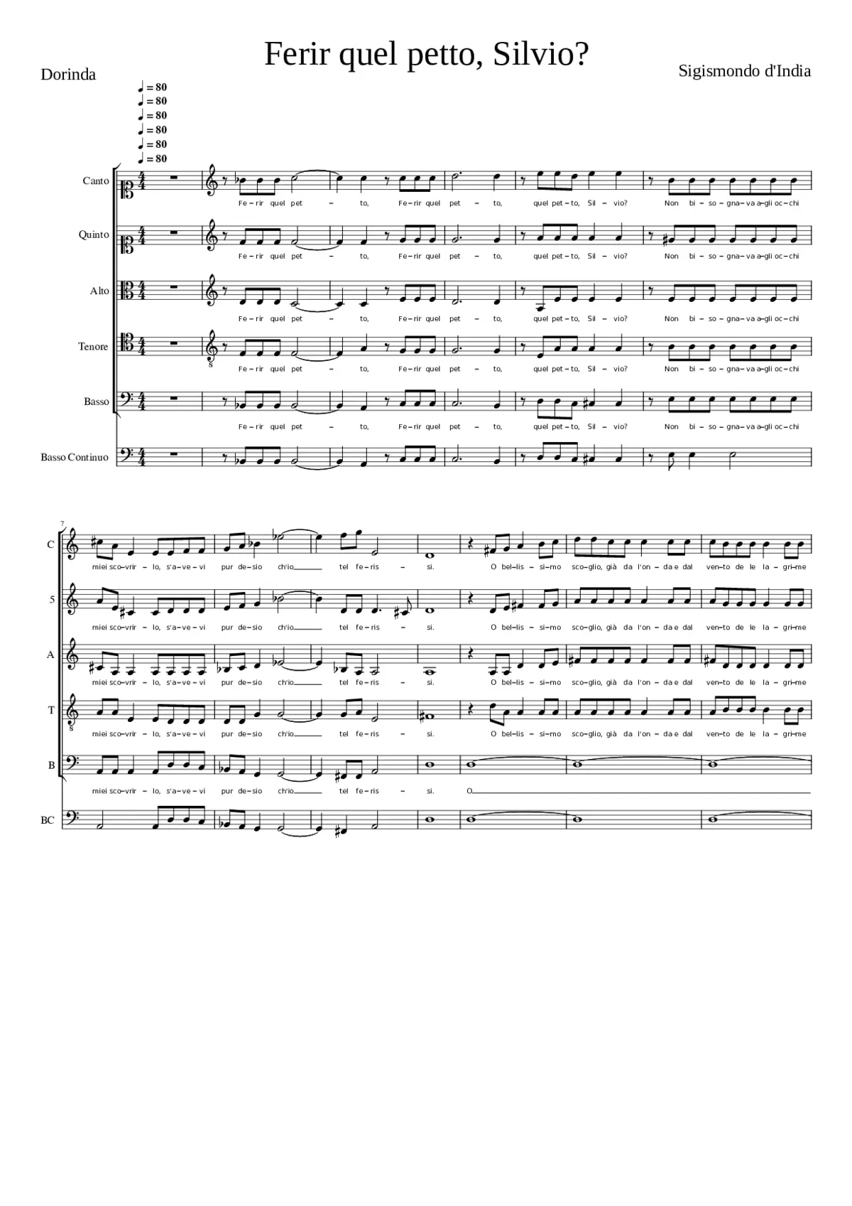 Ferir quel petto Silvio? - Page 1