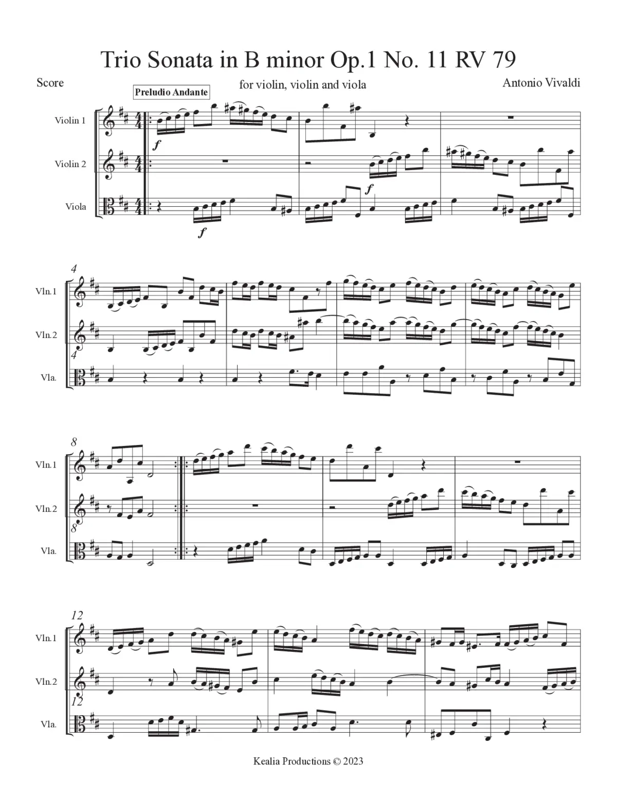 Trio Sonata in B minor - Page 1