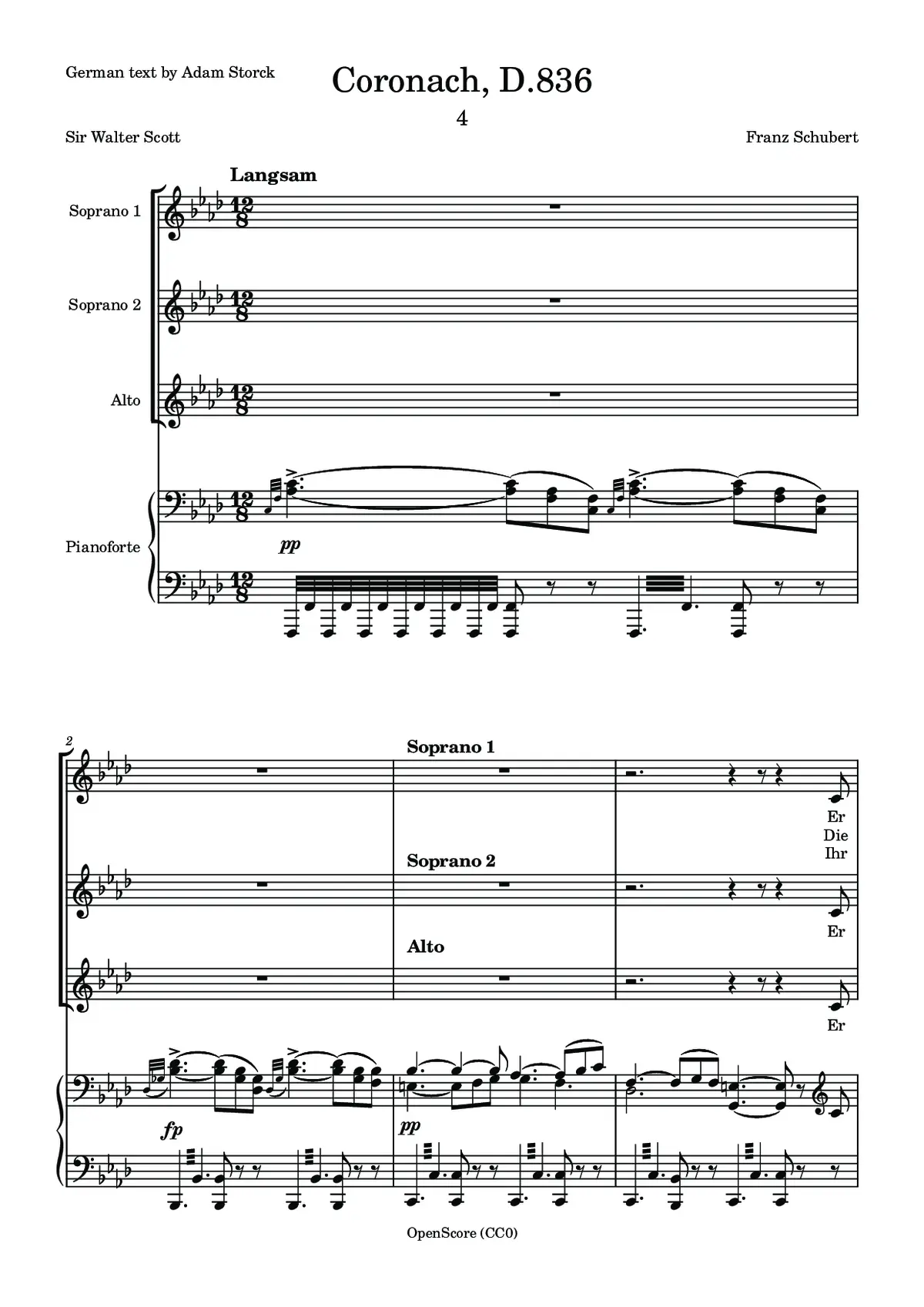 Coronach, D.836 - Page 1