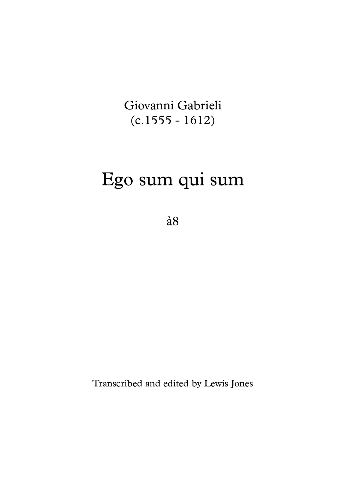 Ego sum qui sum a 8 - Page 1