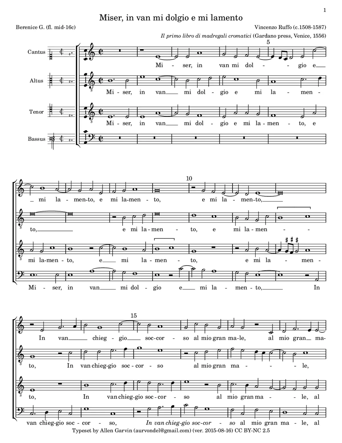 Miser, in van mi dolgio e mi lamento - Page 1