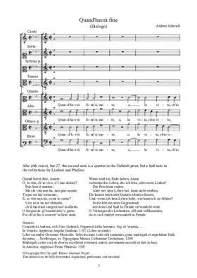 Quand'havrà fine Amore