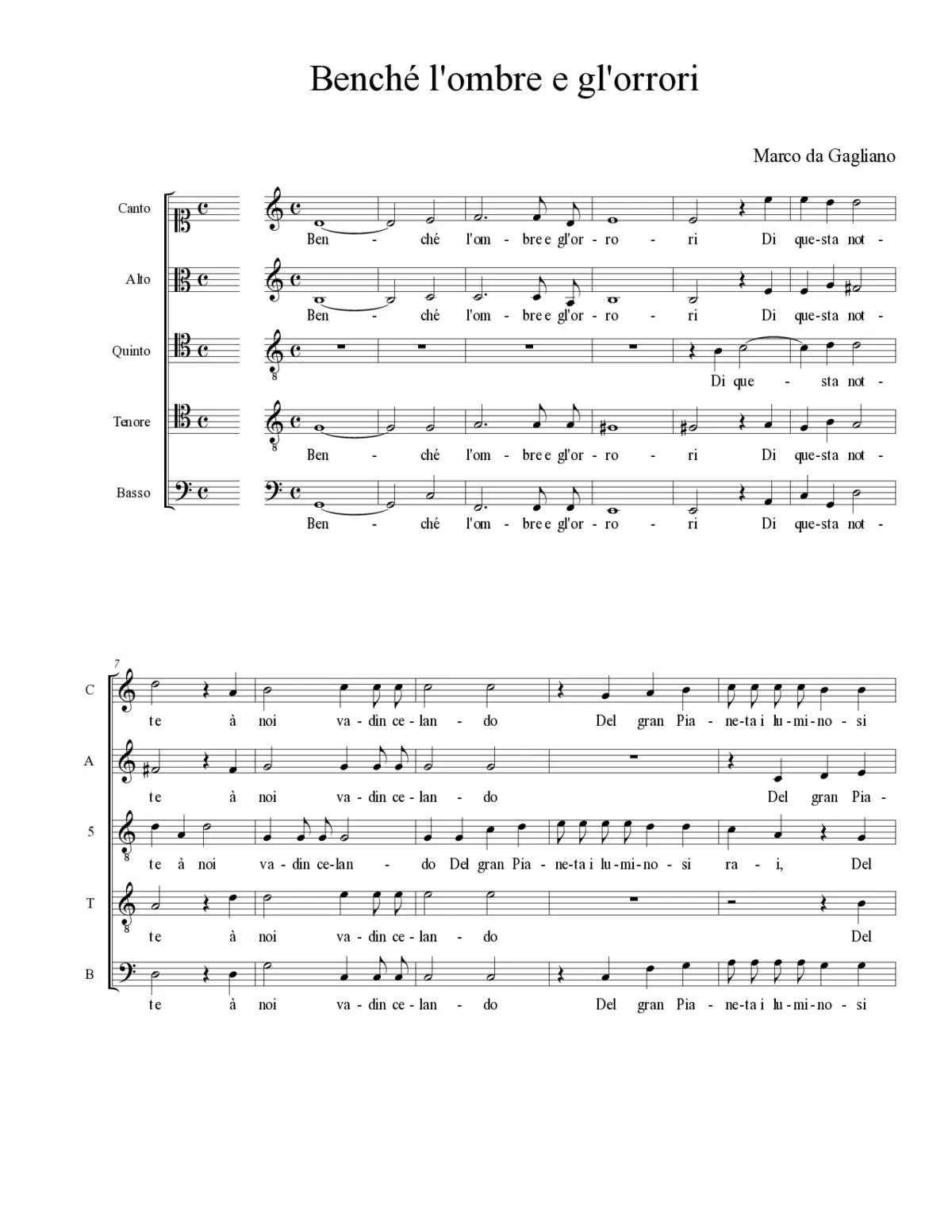 Benché l'ombre e gl'orrori - Page 1