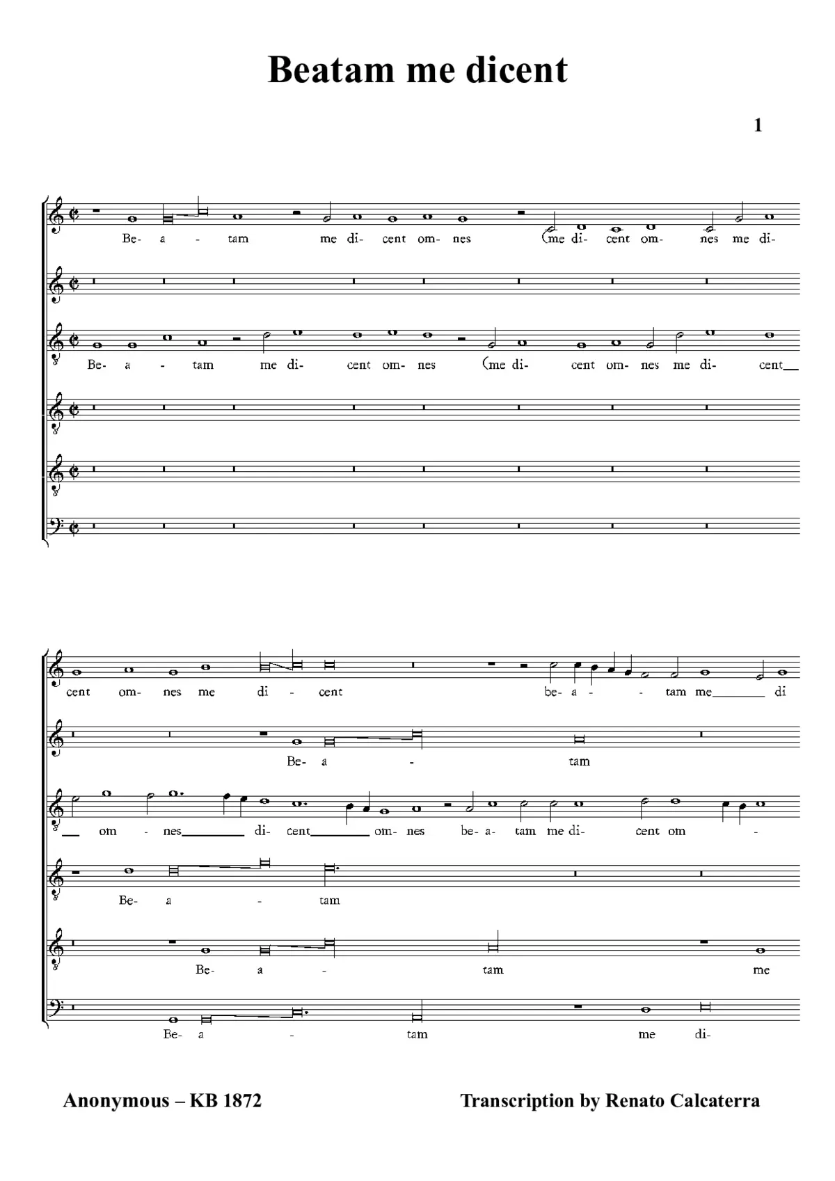 Beatam me dicent - Page 1