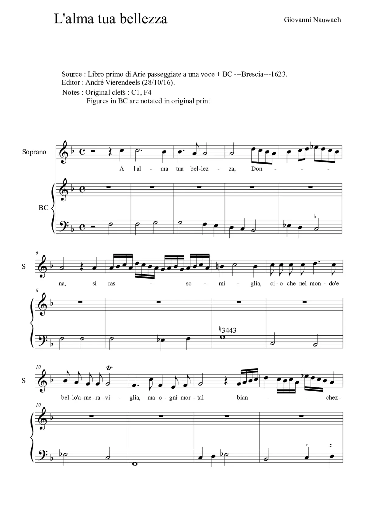 A l'alma tua bellezza - Page 1