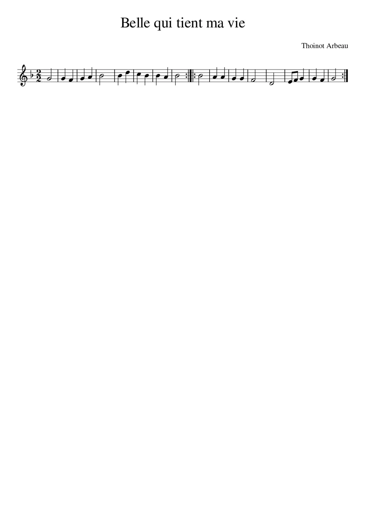 Belle qui tient ma vie - Page 1