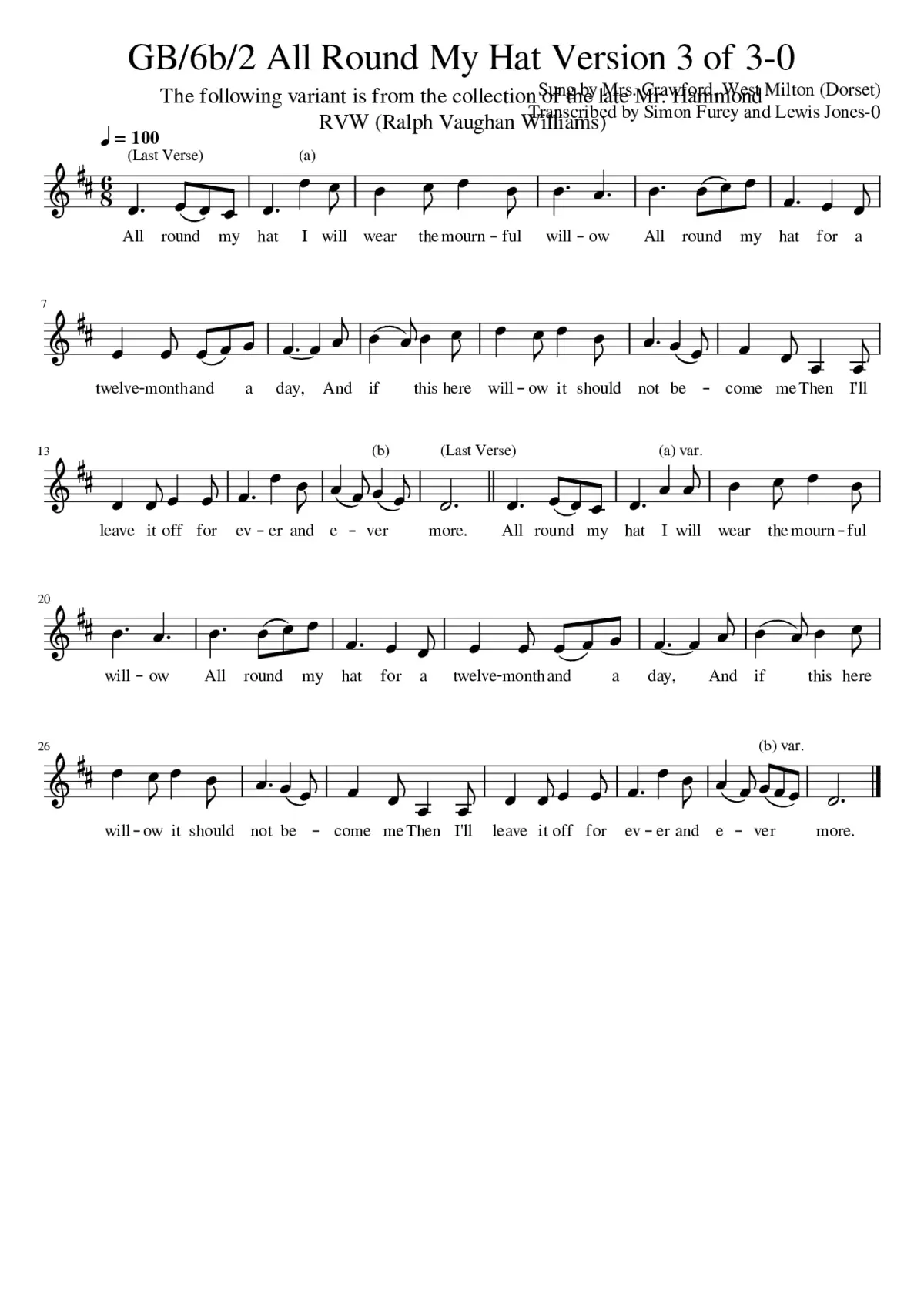 All Round My Hat - Page 1