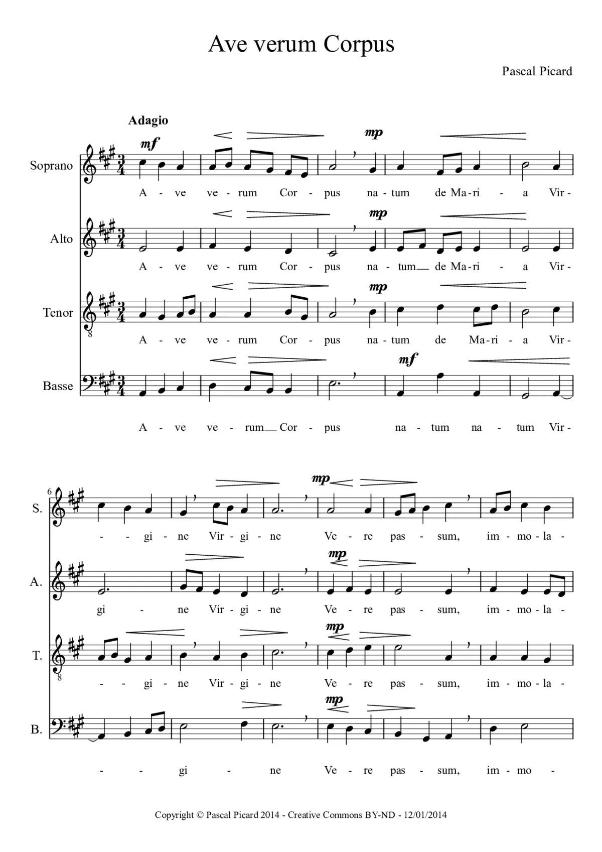 Ave verum corpus - Page 1