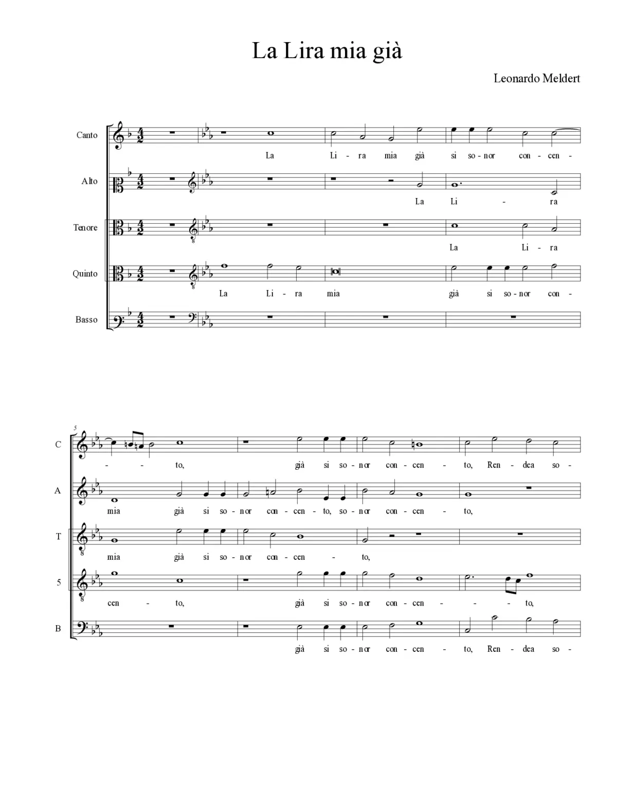 La Lira mia già - Page 1