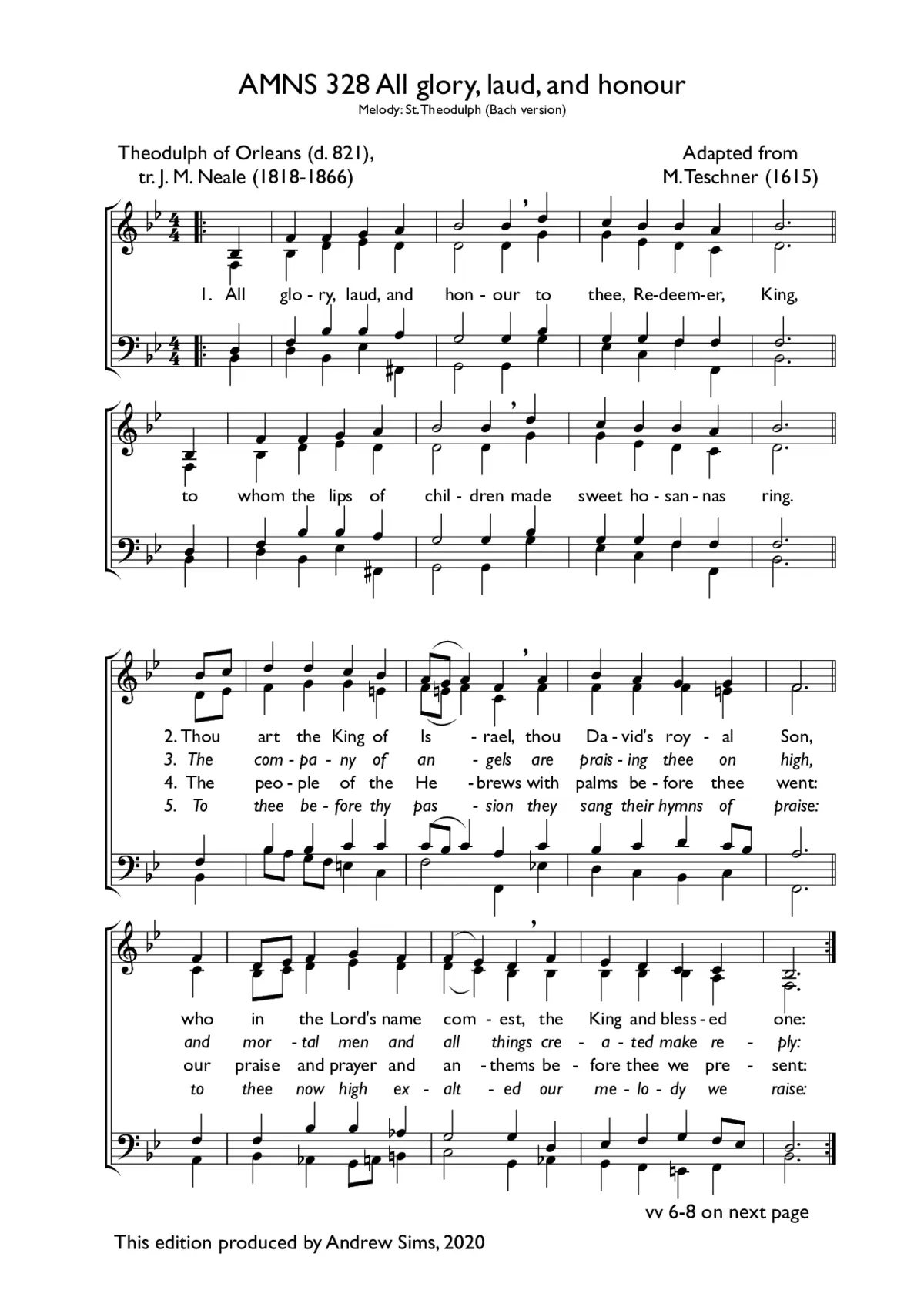 All glory, laud and honour, BWV 245.26 - Page 1