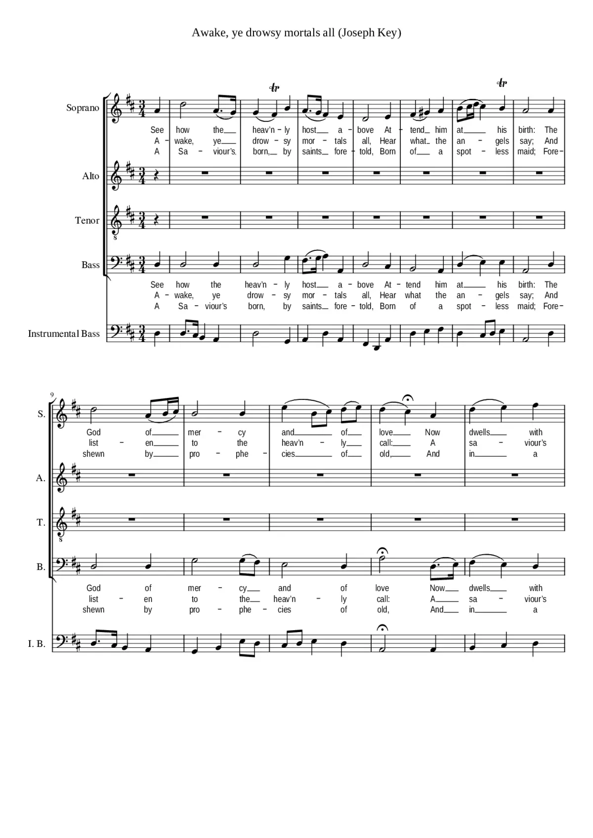 Awake ye drowsy mortals all - Page 1