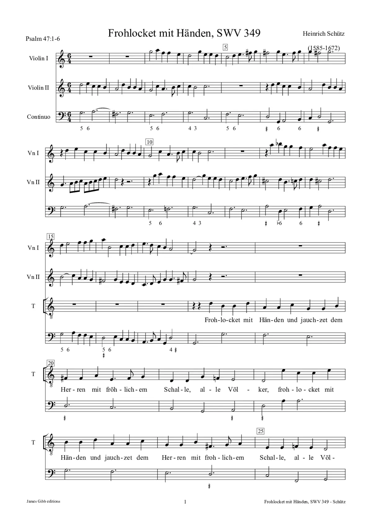Frohlocket mit Händen, SWV 349 - Page 1