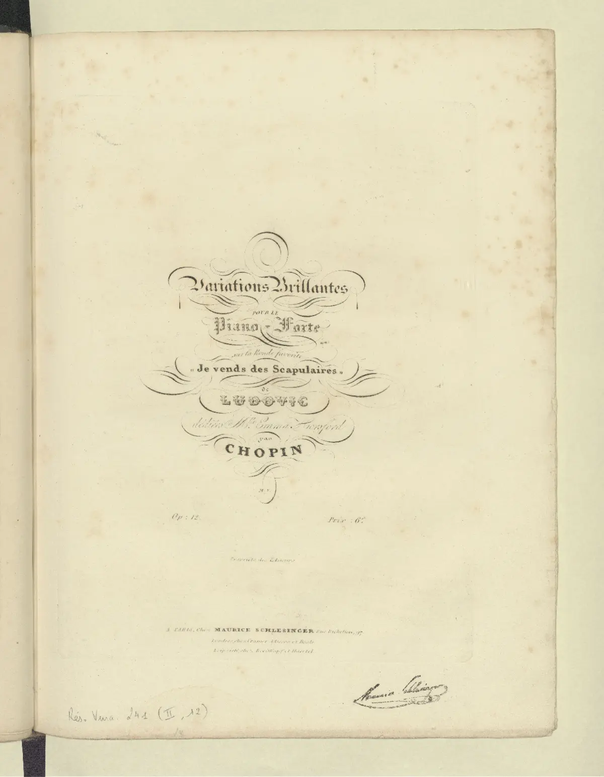 Variations brillantes pour le pianoforte sur le rondeau favori "Je vends des scapulaires" de Ludovic de Hérold et Halevy - Page 1