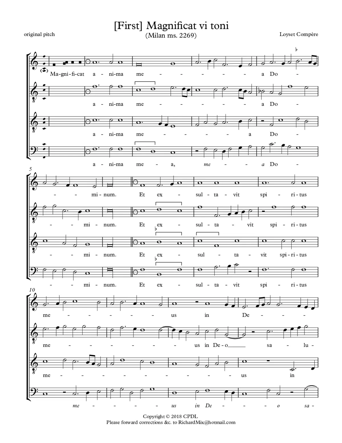 Magnificat vi. toni I - Page 1