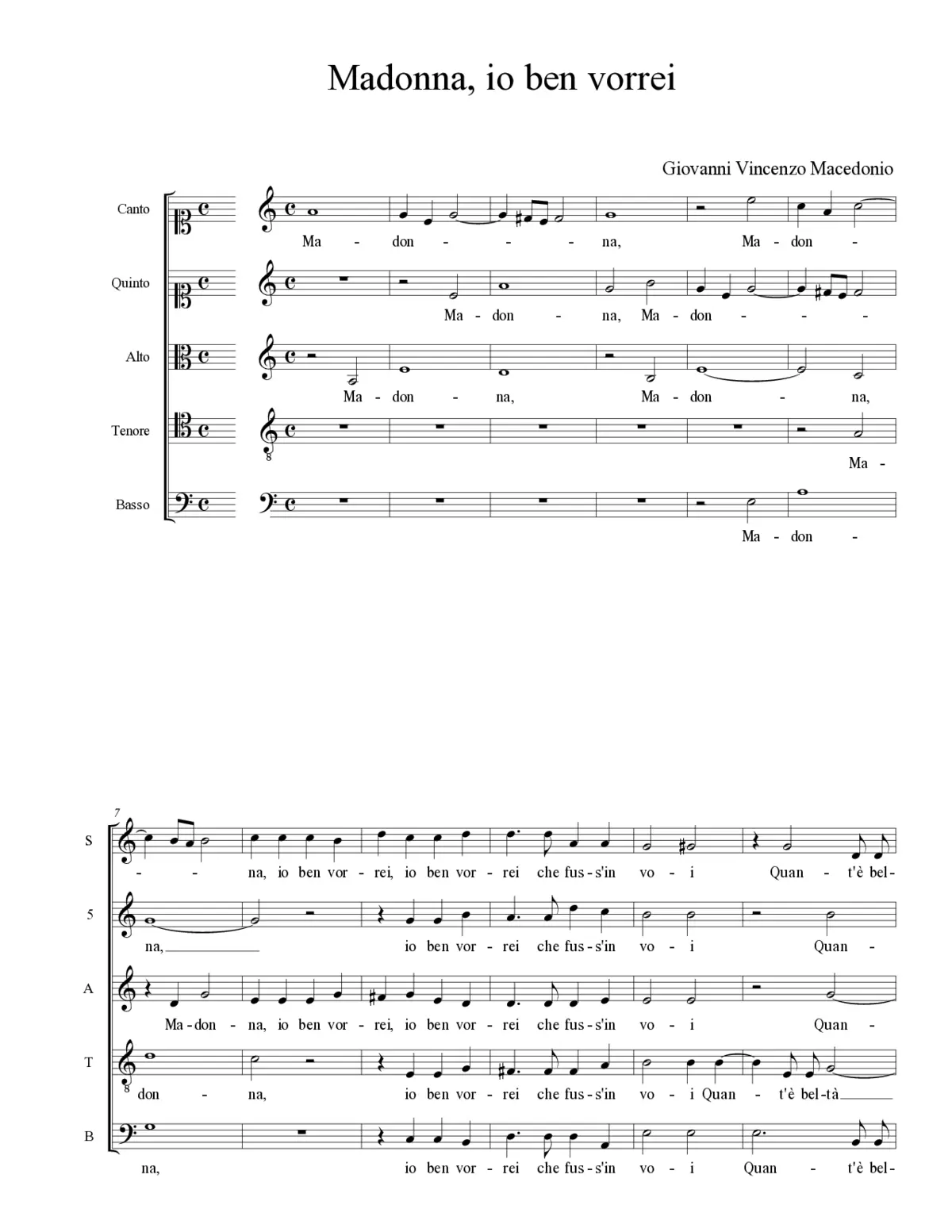 Madonna, io ben vorrei - Page 1