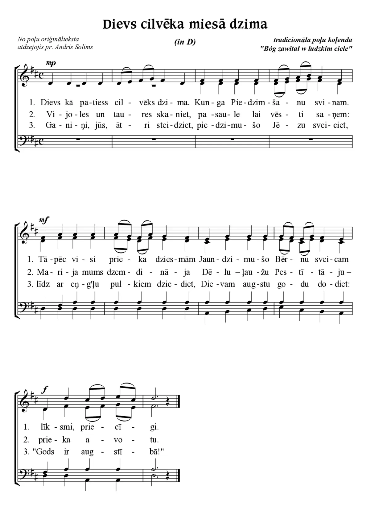 Dievs cilvēka miesā dzima (Bóg zawitał w ludzkim ciele) - Page 1