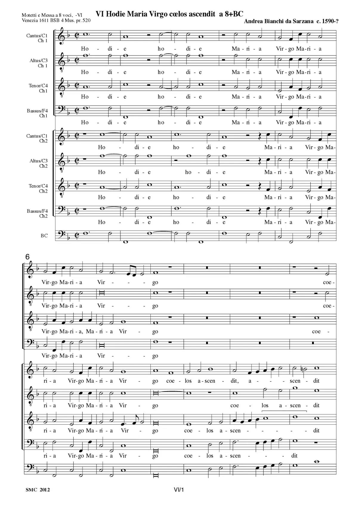 Hodie Maria Virgo coelos ascendit - Page 1