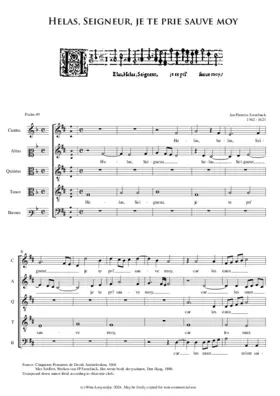 Pseaume 69 - Helas Seigneur je te pri'