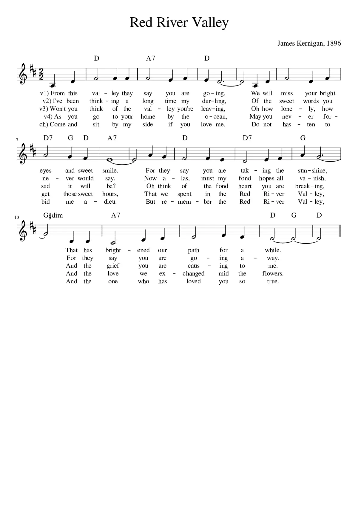 Red River Valley - Page 1