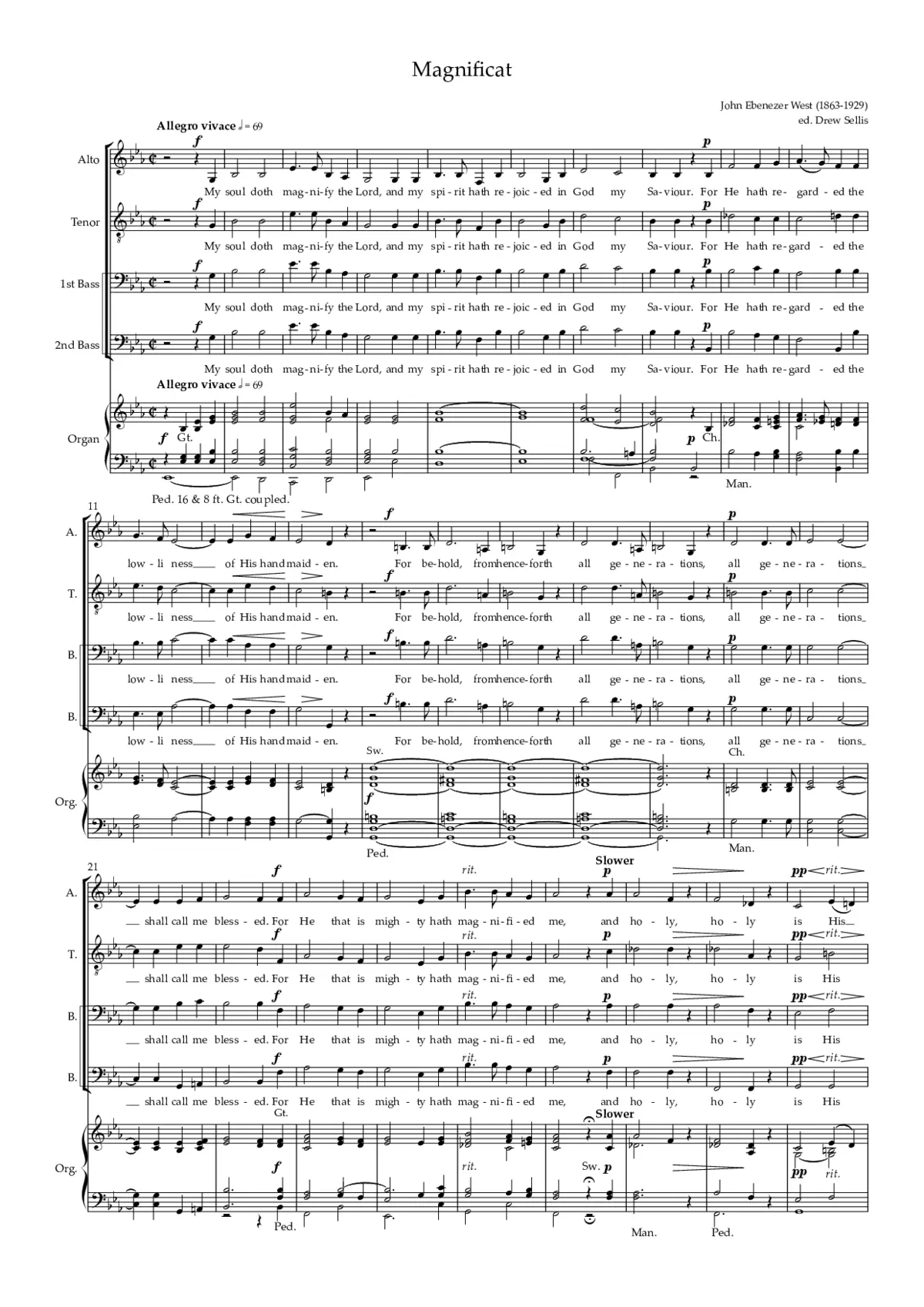 Magnificat and Nunc dimittis in E flat - Page 1