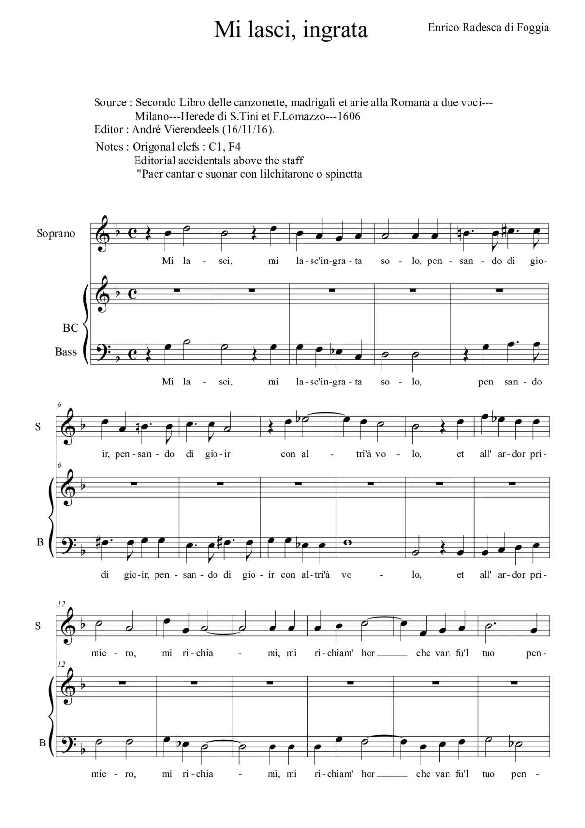 Mi lasci, ingrata - Page 1