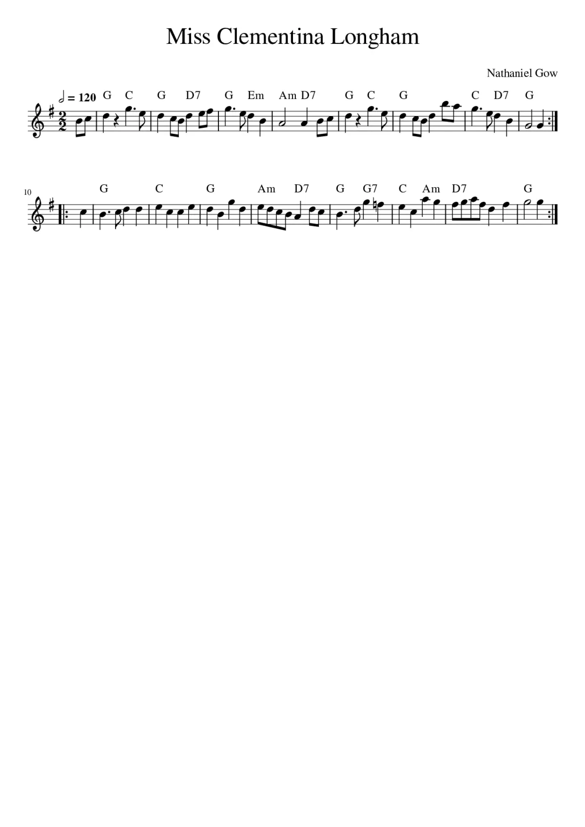 Miss Clementina Longham - Page 1