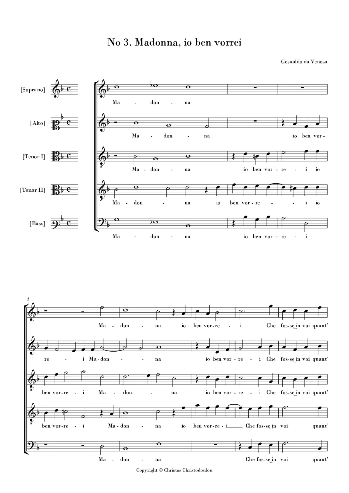Madonna, io ben vorrei - Page 1