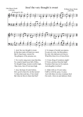 Jesu! the very thought is sweet