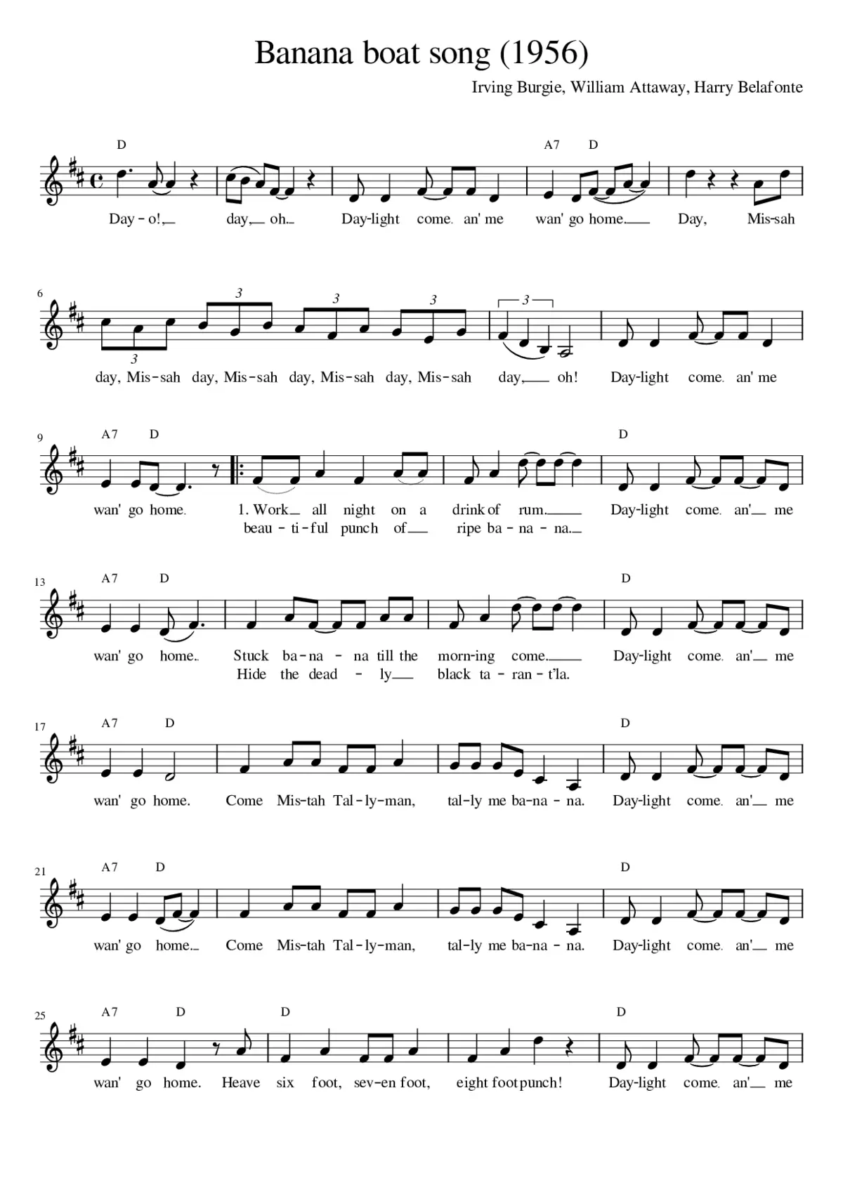 banana boat song - Page 1