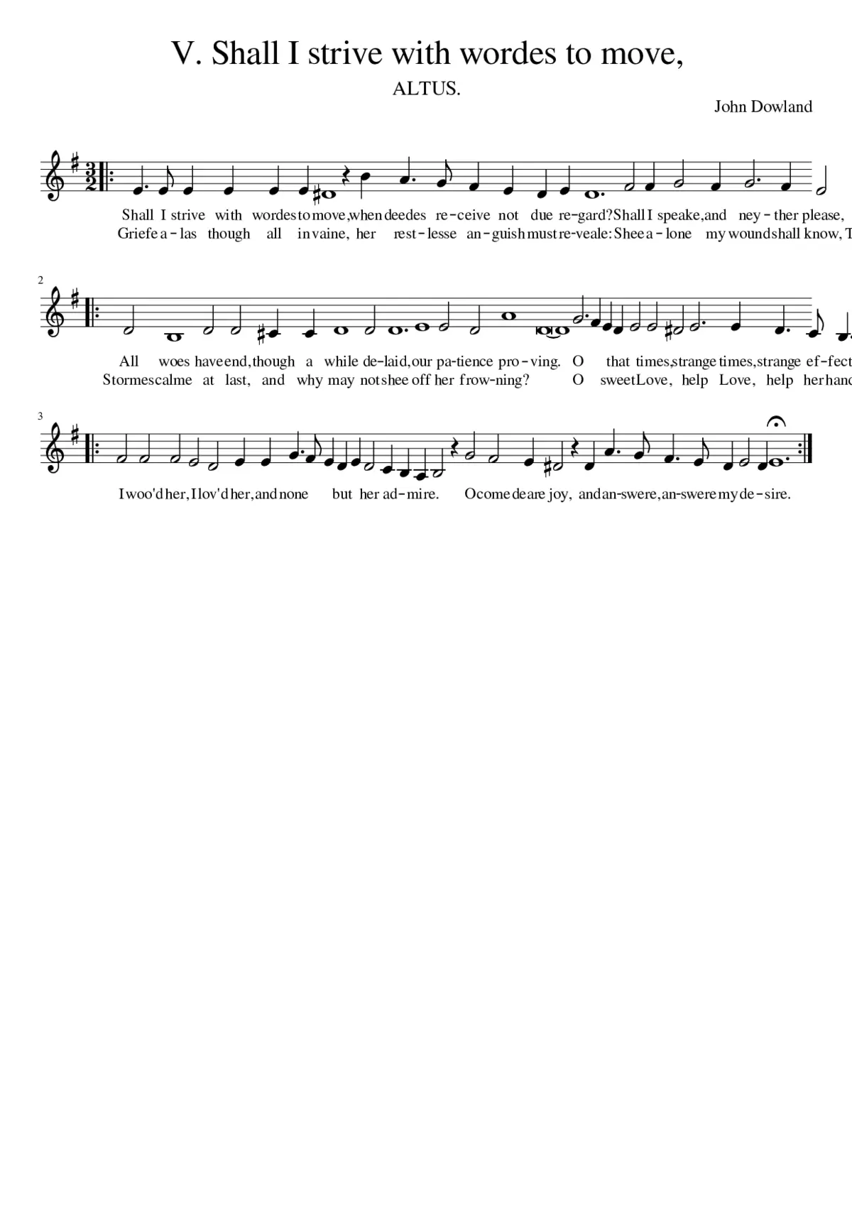 V. Shall I strive with wordes to move - Page 1