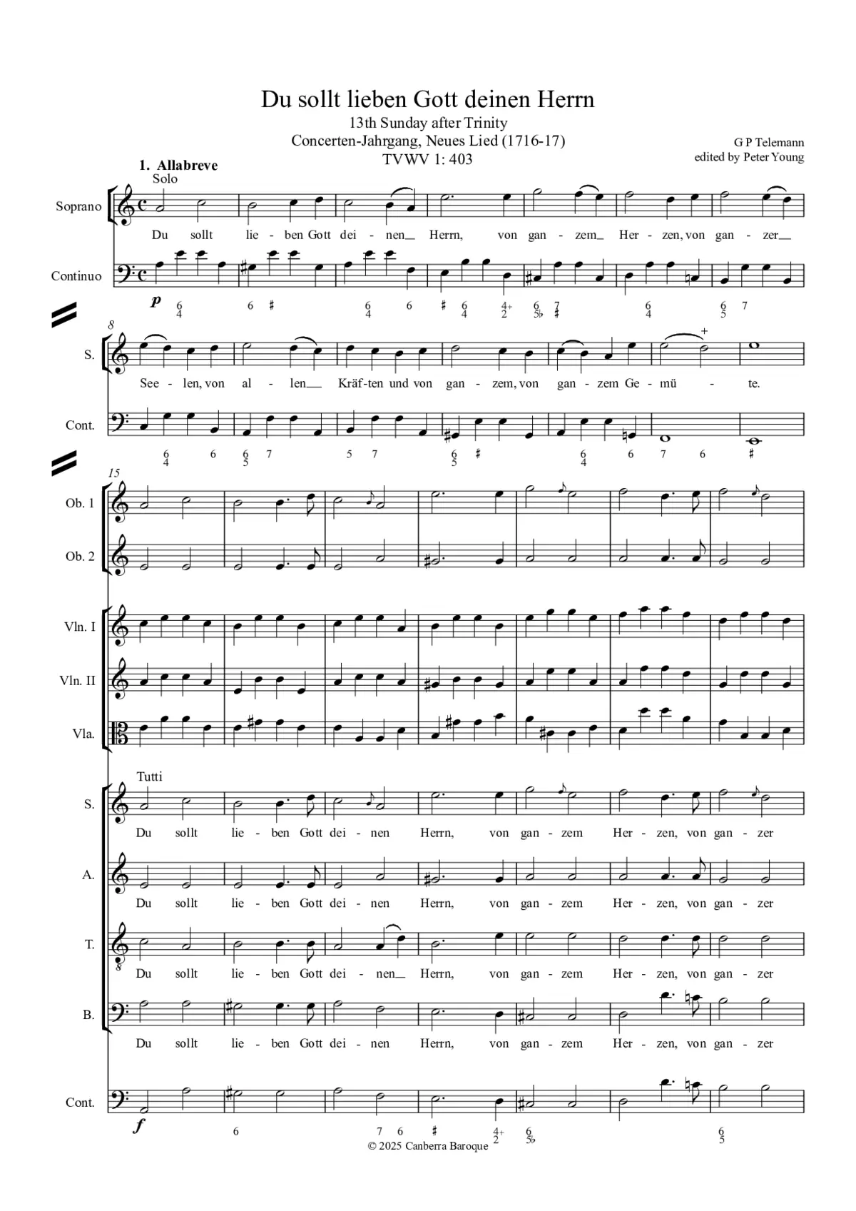 Du sollt lieben Gott deinen Herrn, TWV 1:403 - Page 1