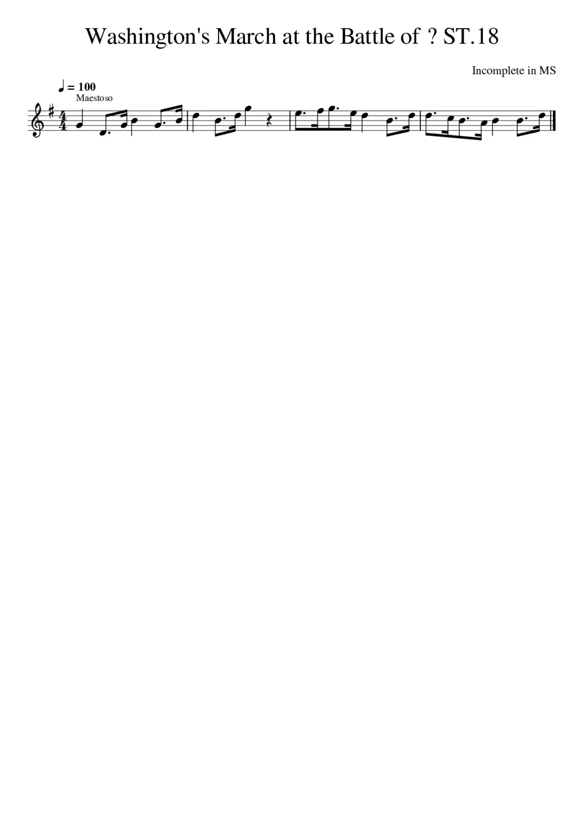 Washington's March at the Battle of ? ST.18 - Page 1