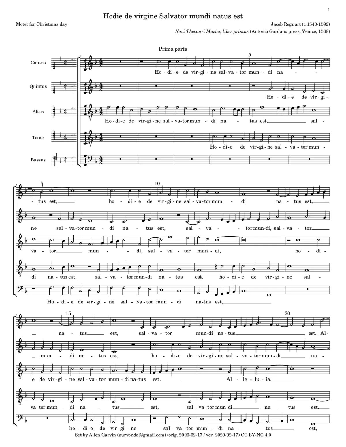 Hodie de virgine - Page 1