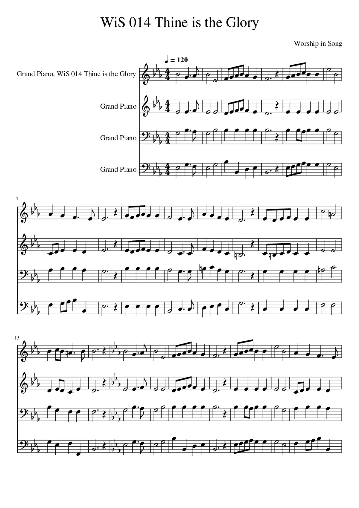 To thee we lift our voices - Isabel Woods - Page 1