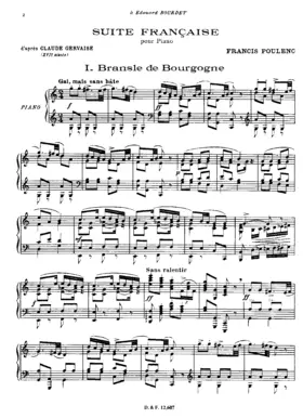 Suite française d’après Claude Gervaise (XVIe siècle)