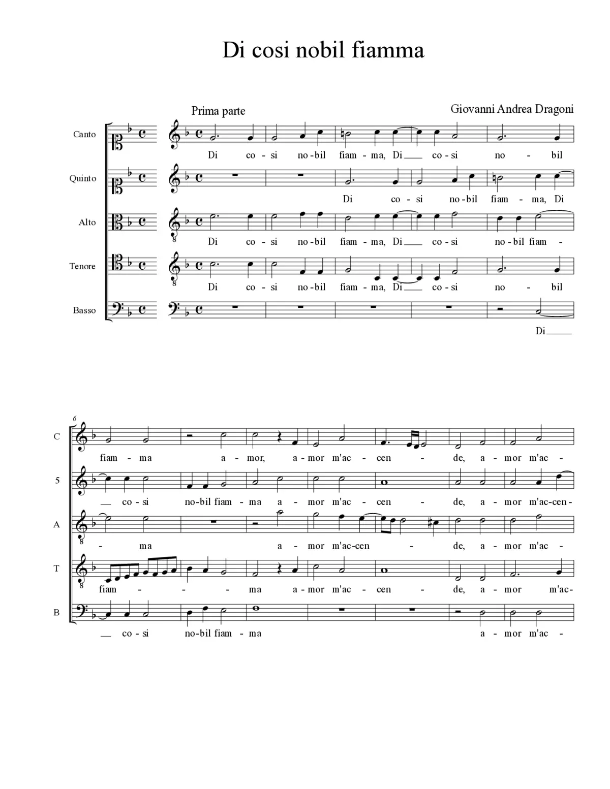 Di cosi nobil fiamma - Page 1