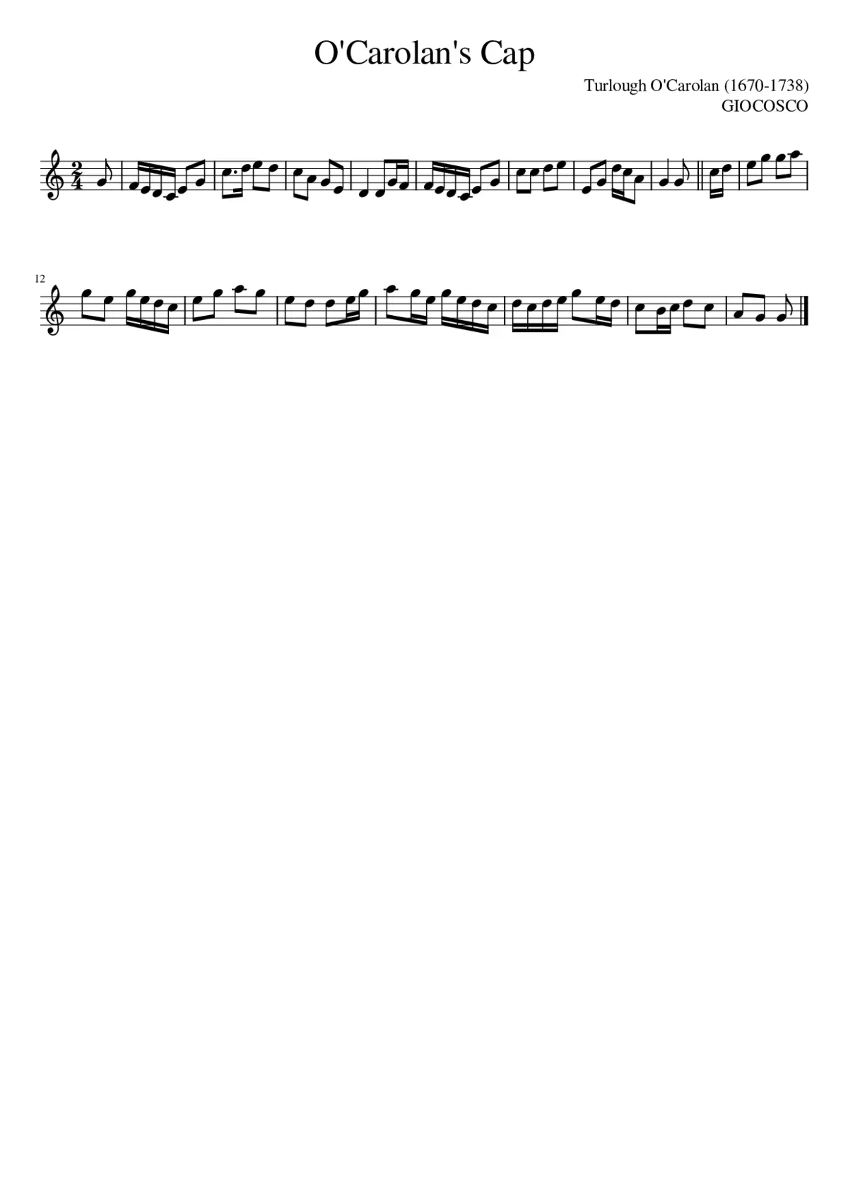 O'Carolan's Cap - Page 1