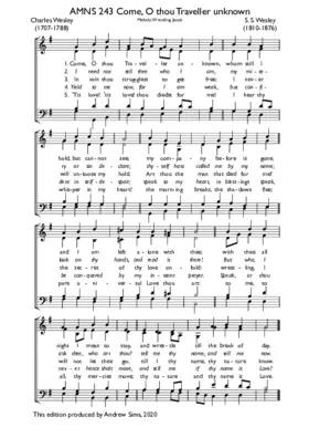 Come, O thou traveller unknown (Peniel)