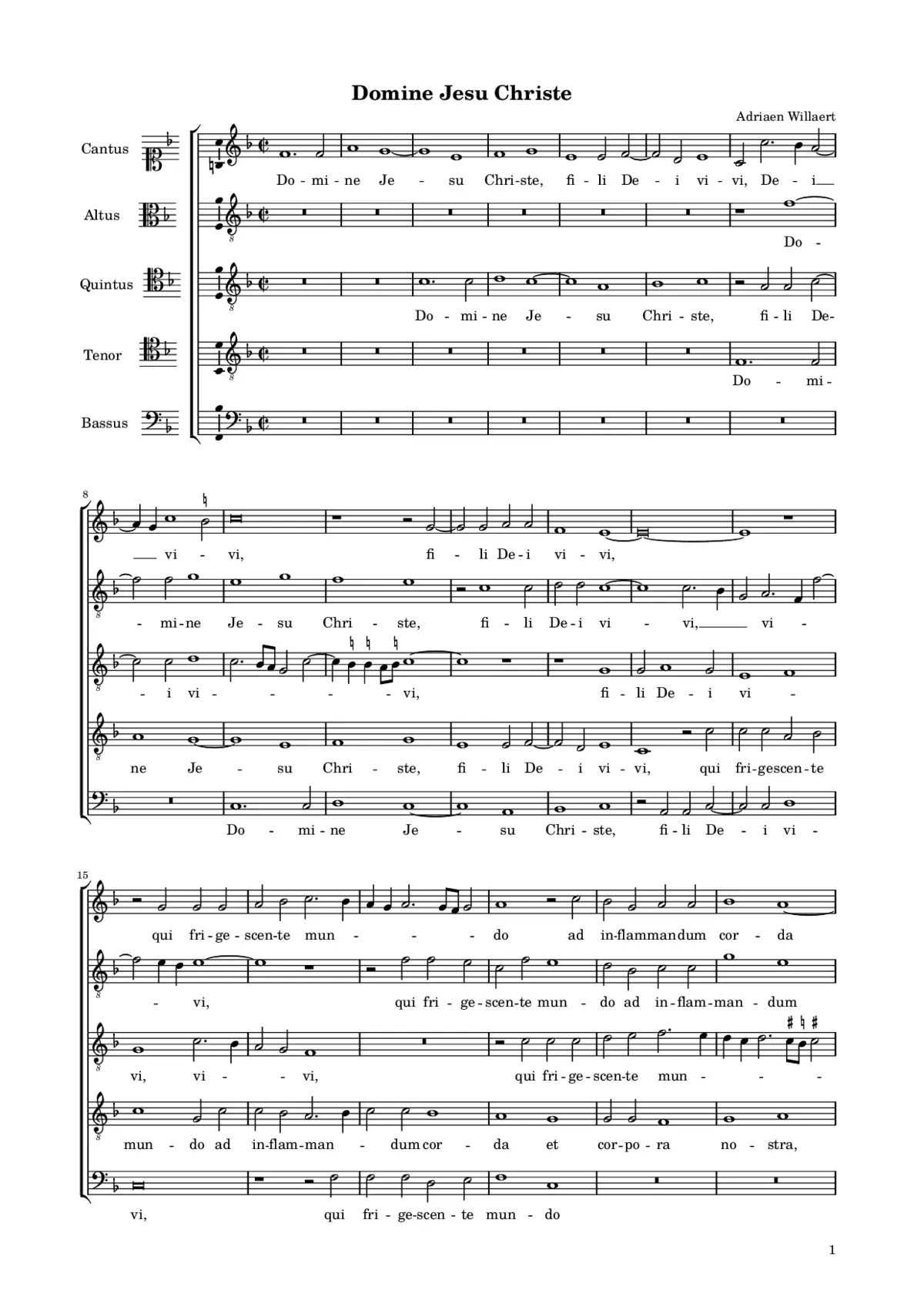 Domine Jesu Christe 5vv - Page 1