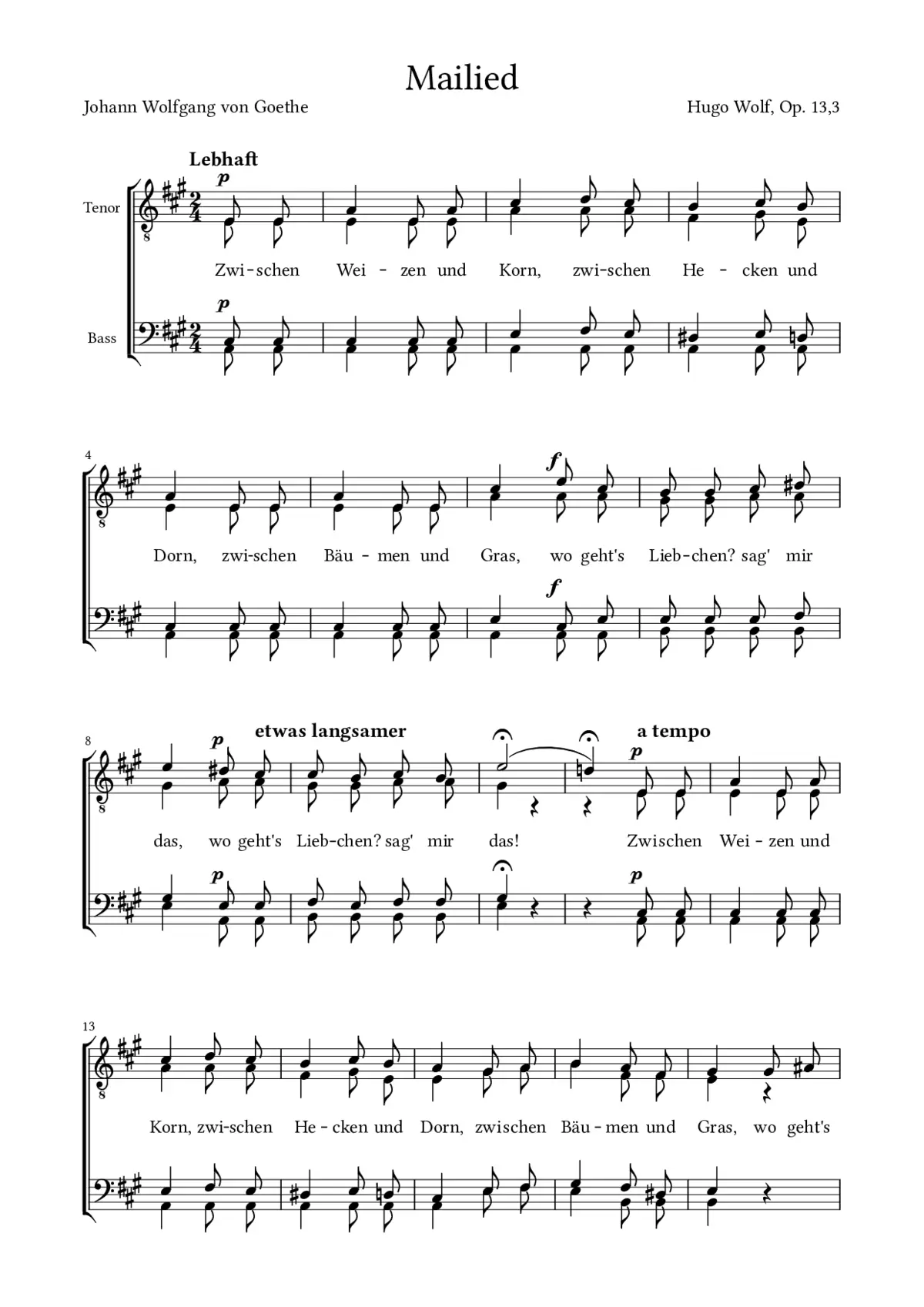 Mailied, Op. 13, No. 3 - Page 1