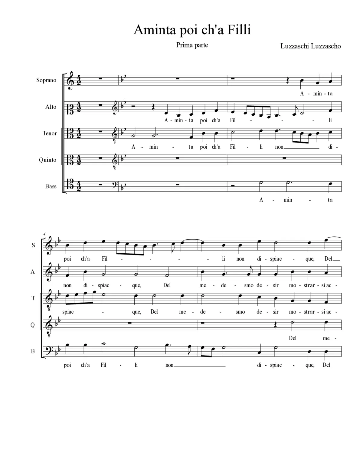 Aminta poi ch'a Filli - Page 1