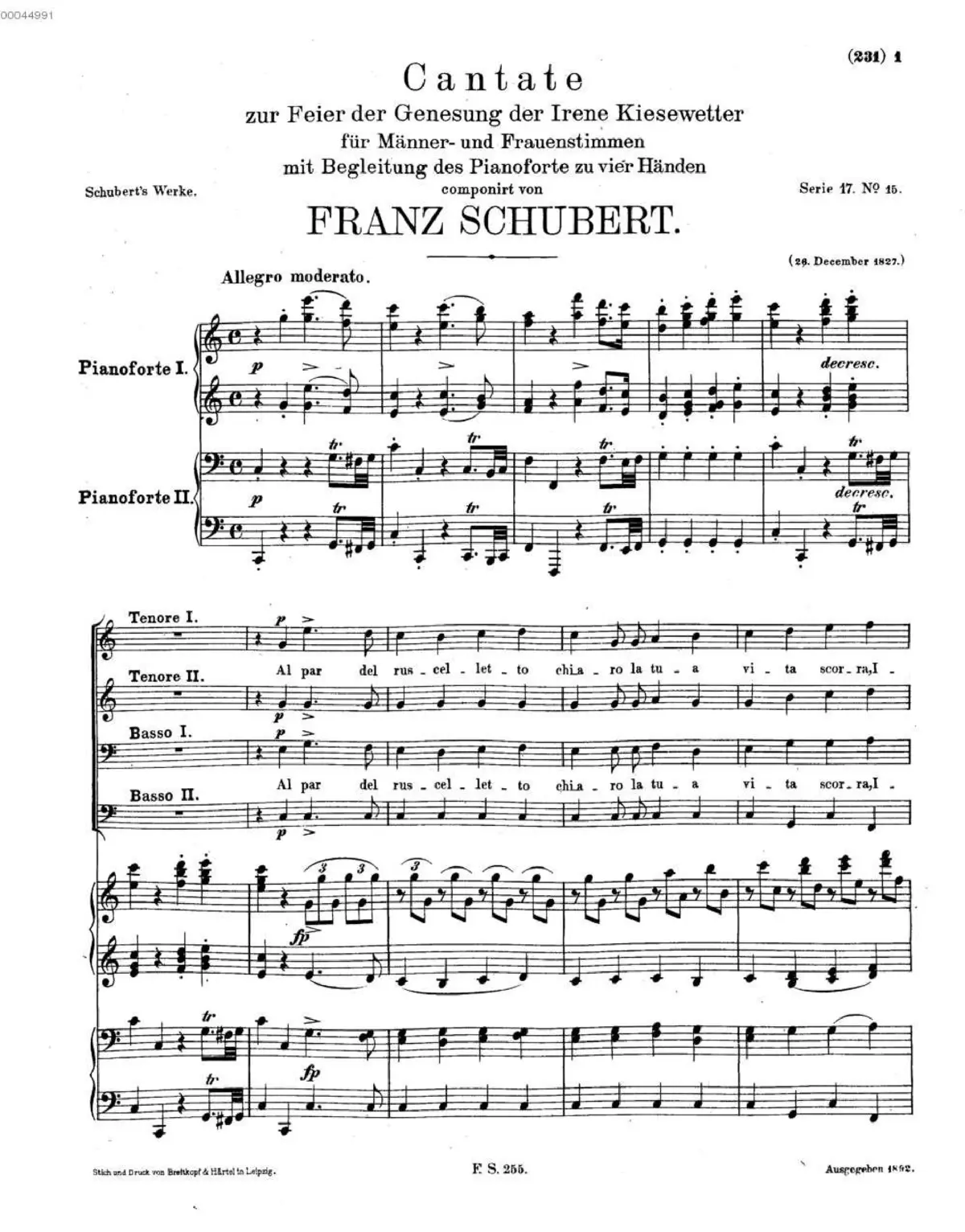 Kantate für Irene Kiesewetter - Page 1