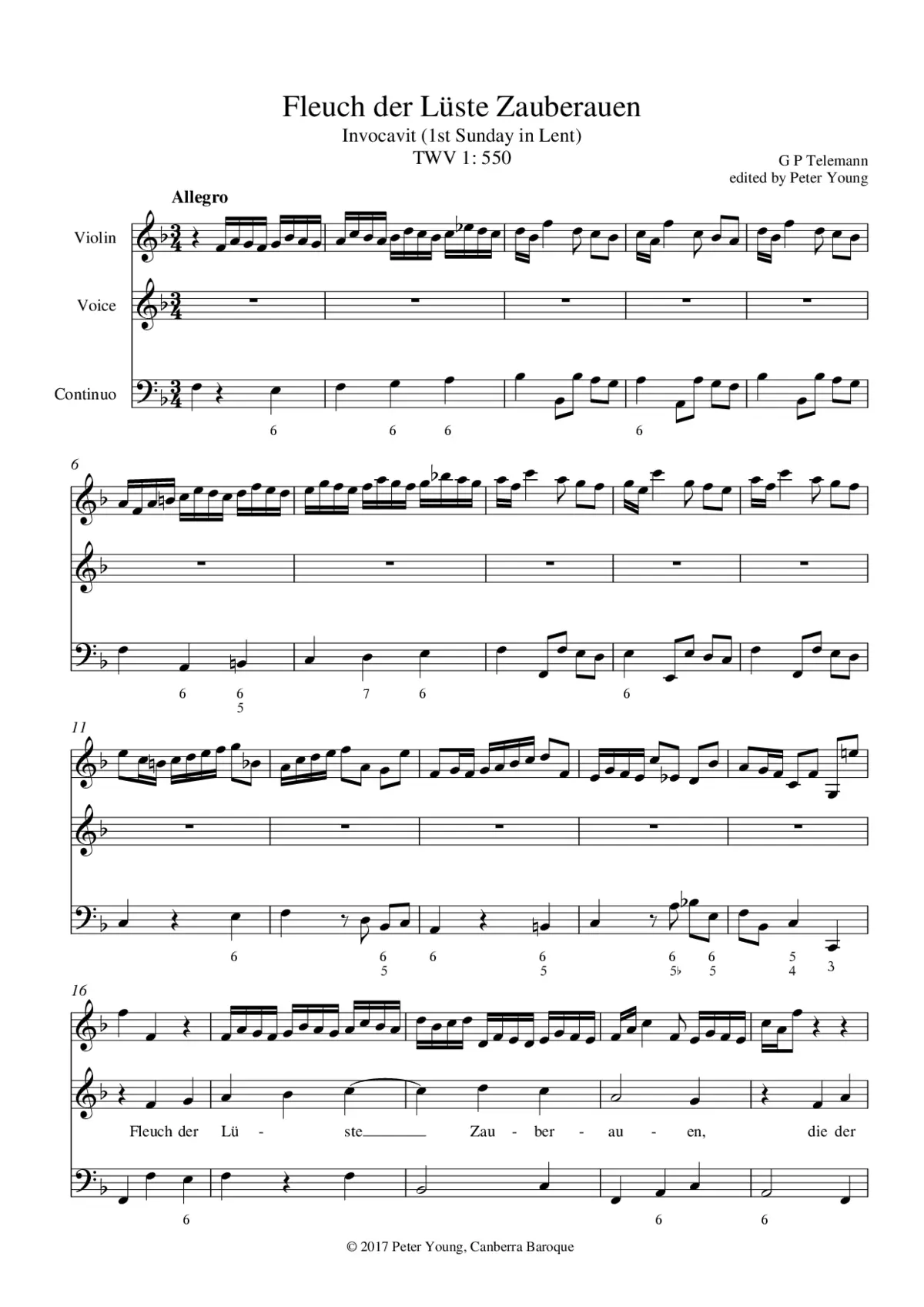 Fleuch der Lüste Zauberauen, TWV 1:550 - Page 1