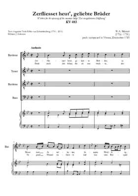Zerfließet heut', geliebte Brüder, K 483