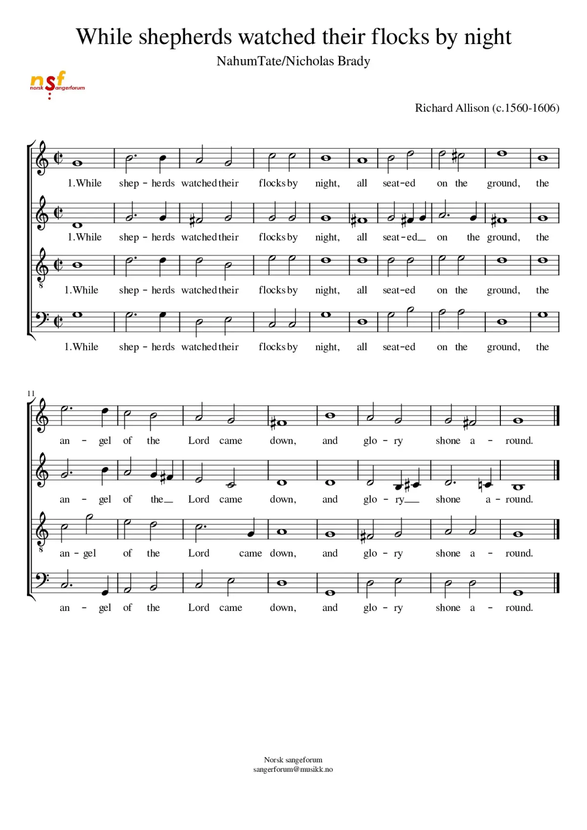 While shepherds watched their flocks by night - Page 1